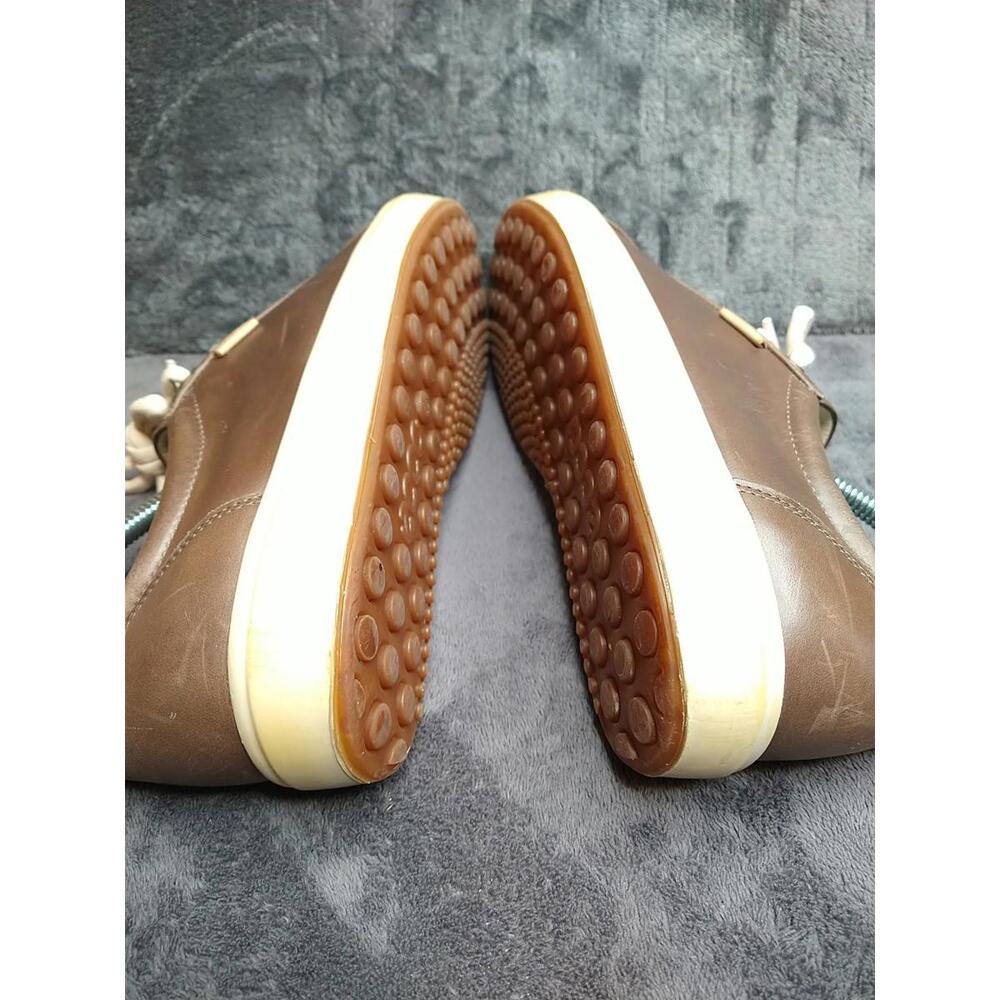 ECCO Woman's 7 Soft 7 Brown Weathered Leather Low Top Lace Up Sneakers Shoes - Picture 15 of 16